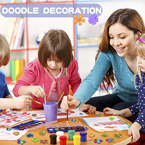 300 Pcs Wooden Embellishments Mixed Flower Leaf Pattern Wooden Scrapbooking DIY Handmade Crafts Children DIY Graffiti Home Decor YOLUFER