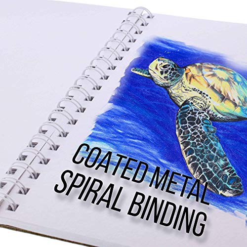 U.S. Art Supply 11" x 14" Top Spiral Bound Sketch Book Pad, Pack of 2, 30 Sheets Each, 90lb (160gsm) - Acid-Free Heavyweight Paper, Artist Sketching US Art Supply