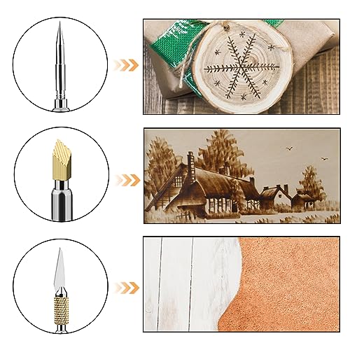 53-Piece Wood Burning Kit Professional Soldering Iron Tips & DIY Drawing Template Carving, Engraving, Craft Tools, Stencils, and Wood Burning TITA-DONG