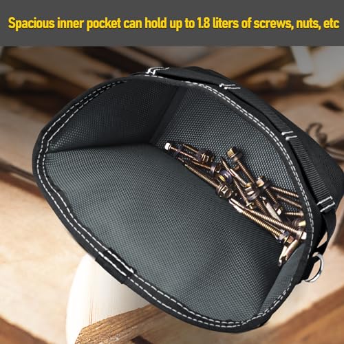 SOGCASE Tool Pouch Nails Screws Bag with Belt Clip (XL, Black) SOGCASE