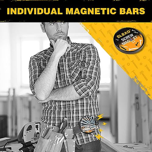 Magnetic Storage Organizer Tool Holder - 6-Piece Wall Mount Rack Garage Organization Power Magnet Hanger Workbench Board Slatwall Van Organizers ELEAD