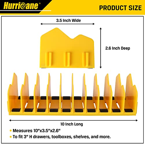 HURRICANE Plier Organizer Rack, 10-Slot Pliers Cutters Organizer Rack with Non-Slip Rubber Base, Tool Organizer, Tool Drawer Toolbox Organizer and HURRICANE