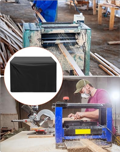 QWORK Universal Planer Dust Cover, Table Saw Cover, Miter Saw Cover, Protect Against Sawdust and Wood Chips, 28.3" x 24.4" x 19.6", Black, Fits Most QWORK