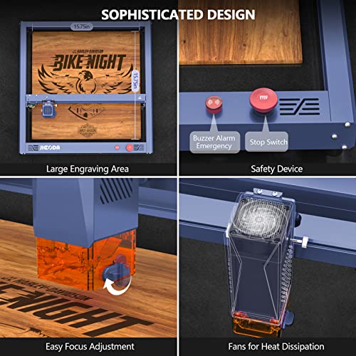 JICCODA L1 5W Laser Engraver Machine,60W DIY Laser Cutter and High Power Laser Engraving Machine for Wood and Metal, Paper, Acrylic,Fabric,Compressed JICCODA