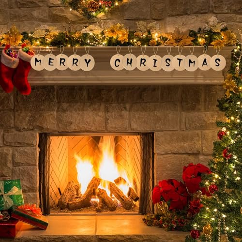 36 Pcs Wooden Christmas Ornaments Unfinished MDF Wood Round Cutouts with Hole 3.9 Inch Blank Round Wood Discs Slices with Twine for DIY Crafts Xmas FOBSME