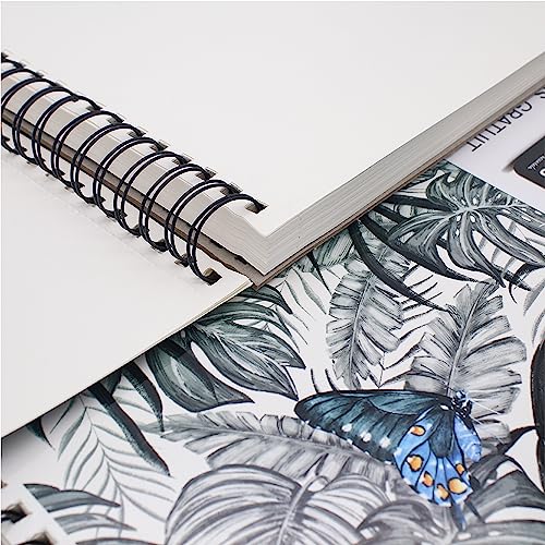 ZENACOLOR - Professional 200 Sheets Sketch Book 9"x12" with Spiral Bound and Hardback Cover - Pack of 2 - White Acid-Free Drawing Paper (100 g) Zenacolor