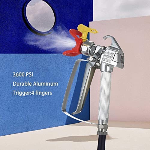 Tpaitlss Airless Paint Spray Gun with 517 tip Swivel Joint 3600PSI High Pressure Spray Gun tpaitlss