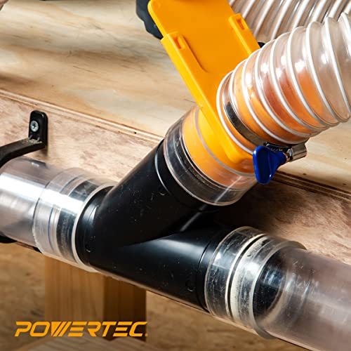 POWERTEC 70179 2-1/2-Inch Y-Fitting Dust Collection Hose Connector POWERTEC