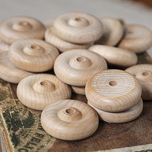 Unfinished Wood Wheels by Factory Direct Craft - Pack of 54 Mini Wooden Wheels for Crafts Toys Cars Trains (Size: 1-1/2 inch Diameter) Factory Direct Craft