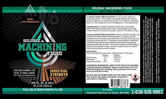 Premium Soluble Machining Fluid - 5 Gallon (Non-Chlorinated) CLIsyntec