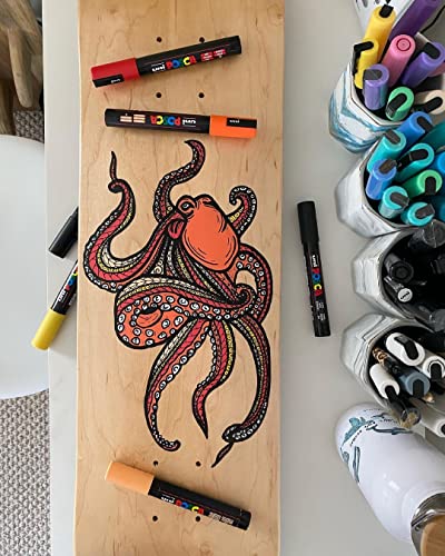 Posca PC-5M Water Based Permanent Marker Paint Pens. Premium Medium Tip for Arts and Crafts. Multi-surface Use On Wood, Metal, Paper, Cardboard, Posca