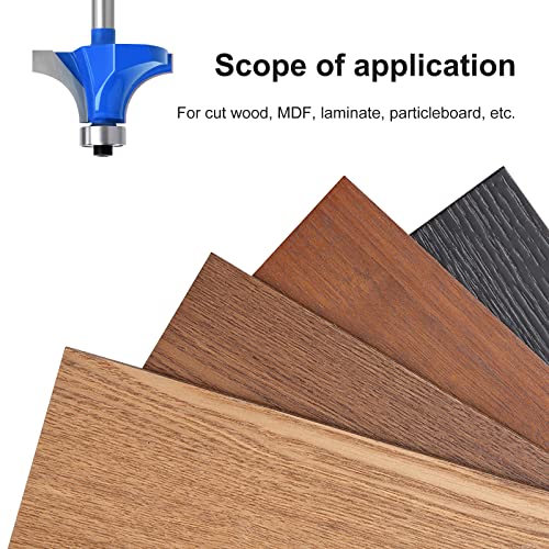 MEIGGTOOL 7Pcs 1/4"Inch Shanks Roundover Edging Router Bit Set,Round Radius: 1/2",3/8",5/16",1/4",7/32",3/16",1/8" MEIGGTOOL