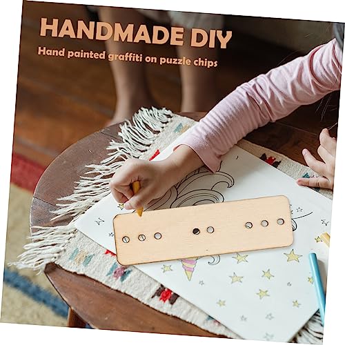 CORHAD 5 Sets Doodle Puzzle Wood Chips Kids Educational Toys Interactive Toys DIY Wooden Chips Graffiti Wooden Chips Wood Decor Toy for Kids Fine CORHAD