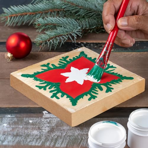 4 Pack of Unfinished Wood Blocks for Crafting, Wall Decorations, MDF Wooden Squares 1 Inch Thick for DIY Projects, Art Classes, Photo Blocks, Bright Creations