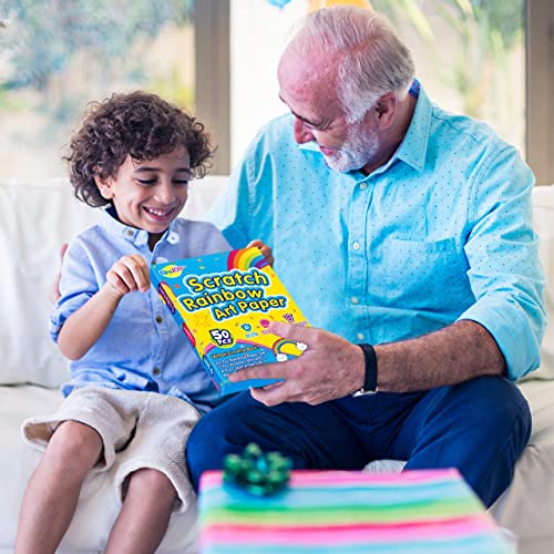 RMJOY Rainbow Scratch Paper Sets: 60pcs Magic Art Craft Scratch Off Papers Supplies Kits Pad for Age 3-12 Kids Girl Boy Teen Toy Game Gift for RMJOY