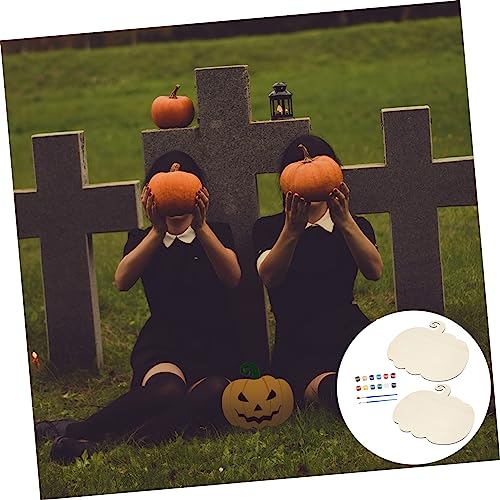 Artibetter 1 Set Unfinished Halloween Crafts Supplies Pendant Filler Drawing Board Label Crafts Ornaments Halloween Ornaments Accessories Blank Gift ARTIBETTER