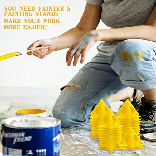 KATA 32pcs Pyramid Stands Painter's Painting Stands,Mini Cone Paint Stands for Canvas and Door Risers Support,Cabinet Paint Pouring KATA