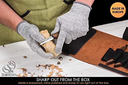BeaverCraft Wood Carving Kit Deluxe Whittling Knives Set & Leather Strop for Carving Knife S15X Wood Carving Knives Set, Tools & Knife Strop with BeaverCraft