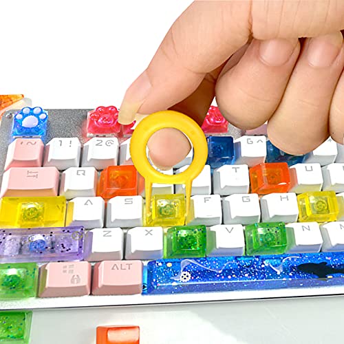 Silicone Keyboard Resin Mold, Aulufft 1 Set Keycaps Mold DIY Crystal Casting Key Cap Silicone Mold with Key Puller and Finger Cover for Mechanical Aulufft
