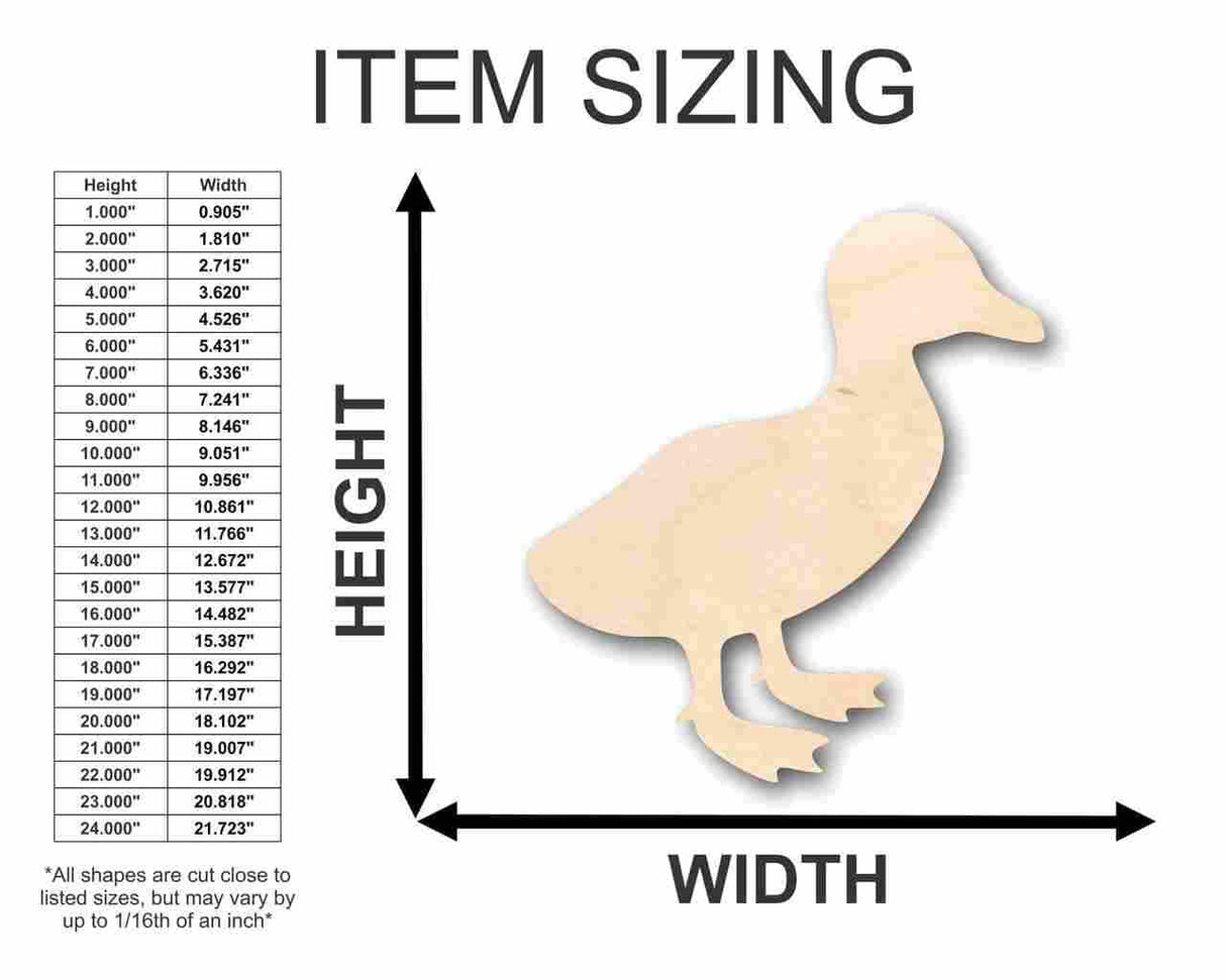 Unfinished Wood Walking Duck Shape - Animal - Wildlife - Craft - up to 24" DIY 6" / 1/4" 24 Hour Crafts