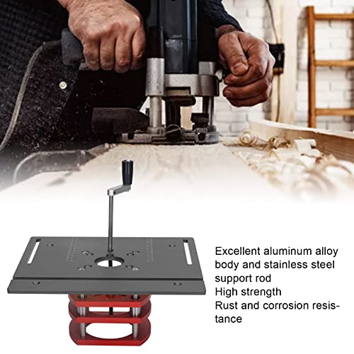 Router Lift Kit, Manual Lifting Router Lift System Kit Router Table Saw Insert Base Plate Router Lift System Router Worktable For High Accuracy Estink