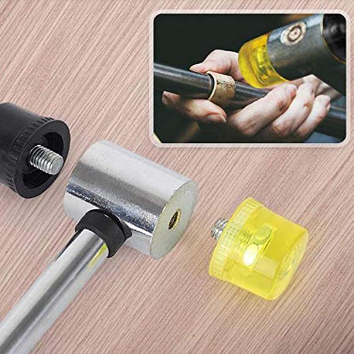 Rubber Mallet Non-Marking Rubber Mallet Hammer Steel Pipe Mallet with Non-Slip Rubber Handle for DIY Projects Crafts Woodworking and Flooring N\A