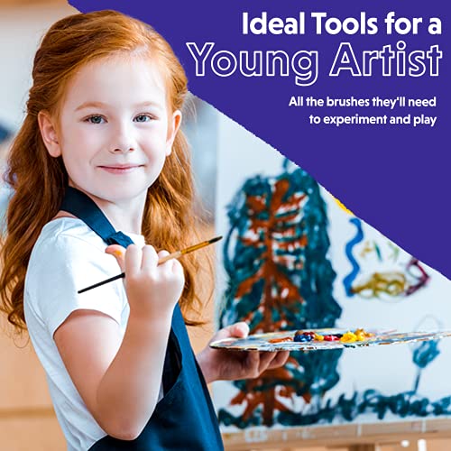 Crafts 4 All Acrylic Paint Brushes - Pack of 10 Professional, Wide and Fine Tip, Nylon Hair Artist Paintbrushes - Paintbrush Bulk Set for Watercolor, Crafts 4 All