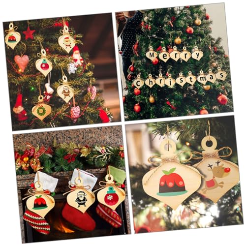 VOSAREA 40pcs Light Bulb Shaped Wood Chips Unfinished Wood Light Bulbs Christmas Light Bulb Cutouts Wooden Shape Holiday Christmas Wood Cutouts VOSAREA