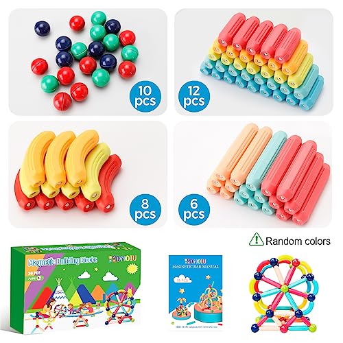 DMOIU Magnetic Building Blocks STEM Educational Toy for Kids Montessori Learning Sticks and Balls, Sensory Activities Toys for Toddlers, Gift for DMOIU