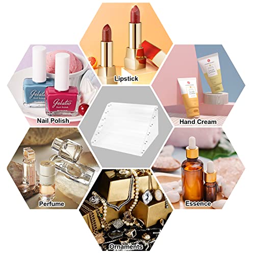 FFowcye Nail Polish Organizer, 6 Layers Acrylic Nail Polish Holder Rack Sunglasses Storage Essential Oils Display Shelf Stand Holds Up to 72 Bottles FFowcye