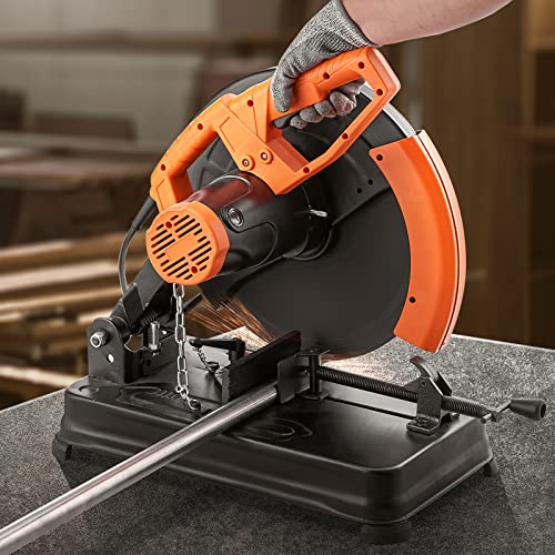 VEVOR Abrasive Chop Saw, 14in / 35cm Blade Cut Off Saw, 2300W 3600RPM Steel Cutting Machine, 0-45 Degrees Adjustable Angle Miter Saw for Cutting Vevor