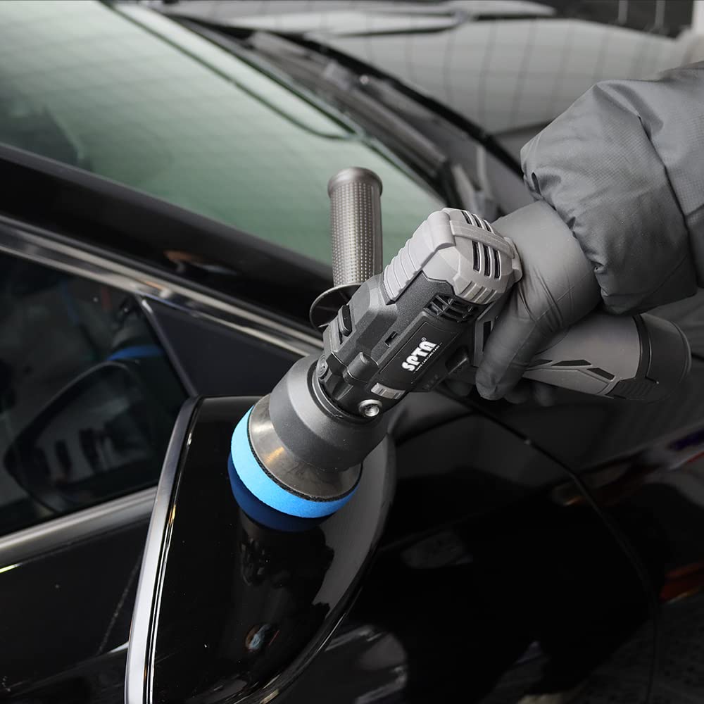 SPTA 12V Cordless Car Polisher Tool Sets, Cordless Drill Variable Speed Polisher and Buffer, 2000mAh Li-ion Battery with Fast Charger and Polishing SPTA