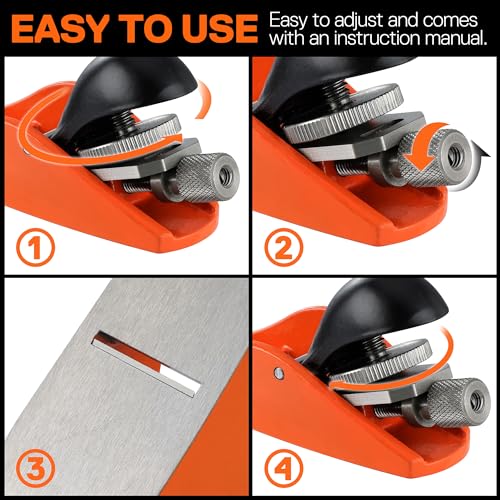 JORGENSEN 3-1/2" Mini Wood Planer, Mini Hand Planer for Woodworking, Block Plane, Small Hand Plane for Trimming, Wood Planing, Craft - Small Wood Jorgensen