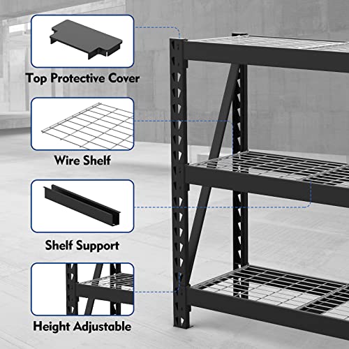 WORKPRO 3-Tier Metal Garage Shelving Unit, Heavy Duty Storage Utility Rack, 50”W x 18”D x 47”H, 5400 LBS Load Capacity, Industrial Steel Shelf with WORKPRO