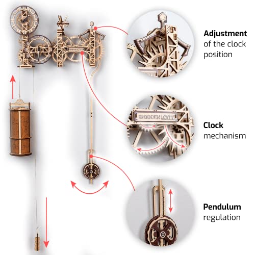 Steampunk Mechanical Wall Clock 3D Wooden Puzzle Kit for Adults WOODEN.CITY