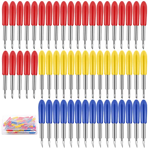 60 Pieces Replacement Cutting Blades for Cricut Explore Air 2/Air 3/Maker, Include 15 Pieces Fine Point Blades 30 Pieces Standard Blades 15 Pieces Prasacco