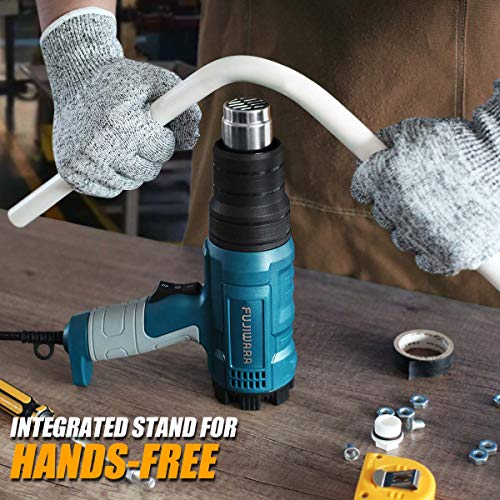 Heat Gun Kit 1500W with Variable Temperature 5 Nozzles, Adjustable Hot Air Gun 122℉-1022℉,Fast Heating for DIY Shrink PVC Tubing/Wrapping/Crafts, XPEOO