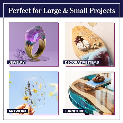 Resin Epoxy Craft Kit 32 Ounce Epoxy Resin Kit (16oz. Resin + 16oz. Hardener) High Gloss UV Resistant Odor-Free Art Resin, BPA-Free and Non-Toxic unicone art