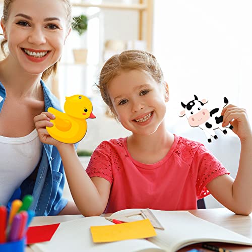 36 Pcs Wooden Farm Animals Cutouts Unfinished Wood Cutouts to Paint Wood Animal Cutouts Crafts Farm Animals Party Supplies for Kids School Classroom Taiyin