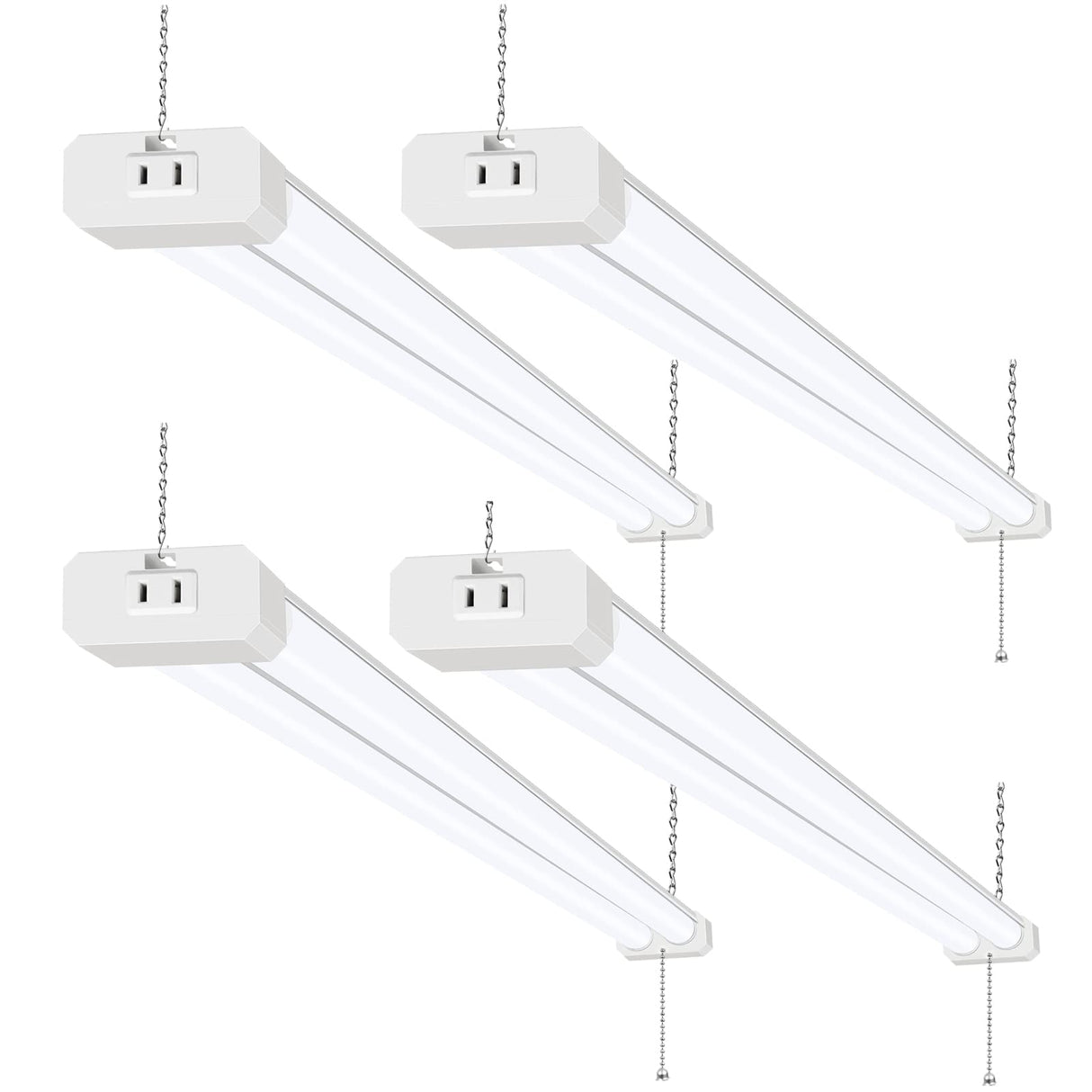 hykolity 4 Pack 4FT LED Shop Light, Linkable Utility Shop Lights, 42W, 5000K Daylight White Shop Light for Garages, Workshops,Hanging or FlushMount, hykolity