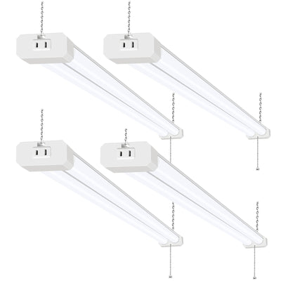 hykolity 4 Pack 4FT LED Shop Light, Linkable Utility Shop Lights, 42W, 5000K Daylight White Shop Light for Garages, Workshops,Hanging or FlushMount,