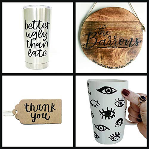 FLYMAX Black Acrylic Paint Pen, 6 Pack 0.7mm Acrylic Black Permanent Marker Black Paint Pen for Glass Ceramic Rock Leather Plastic Stone Metal Canvas FLYMAX