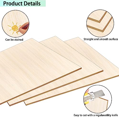 DIYDEC 12 Pack Basswood Sheets 12 x 8 x 1/13 Inch Thin Plywood Wood Sheets Unfinished Wood Squares Boards Balsa Wood Sheets for Crafts Architectural DIYDEC