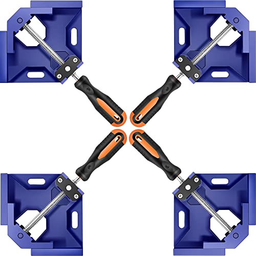 Corner Clamps for Woodworking Set of 4,90 Degree Right Angle Clamps,Aluminum Alloy Square Clamp,Wood Tools for Metal Welding,Photo AFAKE