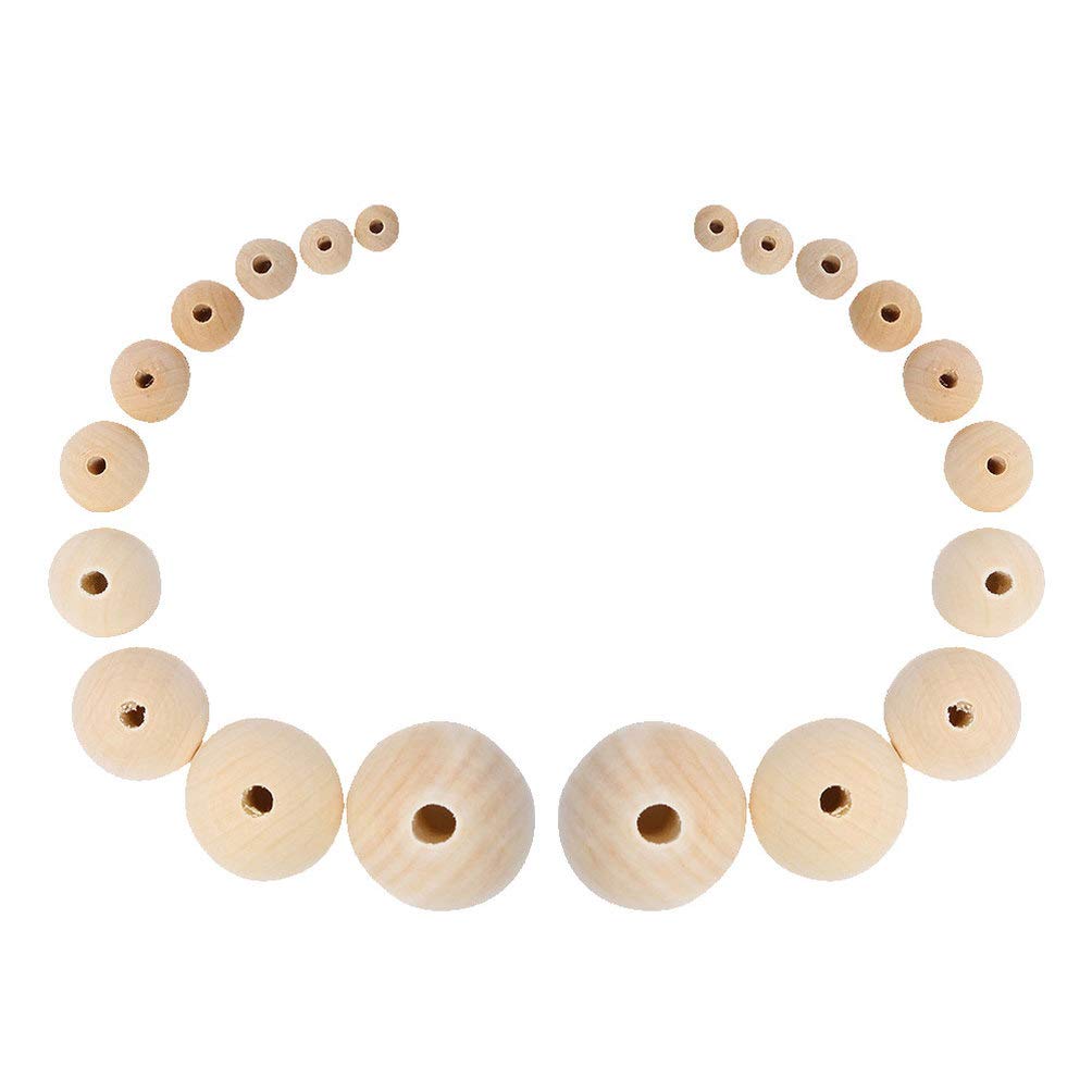 Healifty 100pcs Wooden Jewelry Beads Natural Round Wood Beads Wood Jewelry Beads Unfinished Spacer Beads Unfinished Wood Beads Color Round Loose Healifty