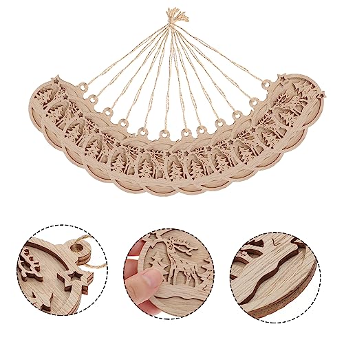 Abaodam Unfinished Wooden Cutouts 30 pcs Double Decorative Wood Chips Christmas Hanging Decorations Toy for Kids Toys for Kids Graffiti Wooden Slices Abaodam