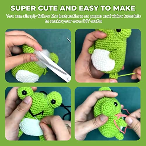 PIPAPI Crochet Kit for Beginners, 3 Pattern Animals-Owl, Penguin, Frog, Knitting Kit for Adult Kids with Step-by-Step Video Tutorials and Yarns, PIPAPI