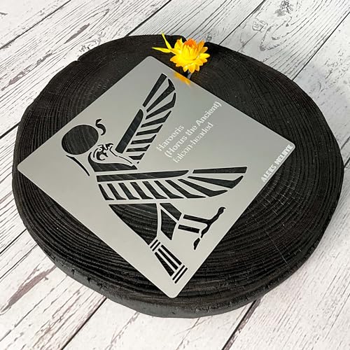 Aleks Melnyk No.443 Metal Stencil, Ancient Egypt, Haroeris, Horus The Ancient, Scarabaeus, Egyptian Religion, Small Stencil, 1 PC, Template for Wood Aleks Melnyk