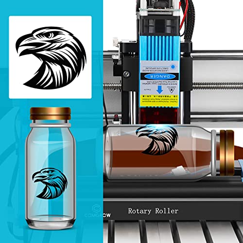 Comgrow Laser Rotary Roller, Laser Engraver Aluminum Y-axis Rotary Roller Engraving Module for Engraving Cylindrical Objects Cans, with 8mm-86mm Comgrow