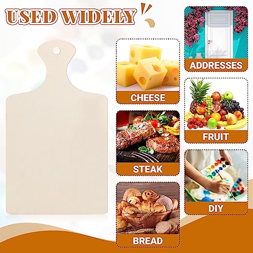 Bokon 60 Pcs Christmas Wood Cutting Board with Handle Xmas Wooden Cheese Bread Board Set Santa Mini Charcuterie Boards Small Wood Chopping Boards Bokon